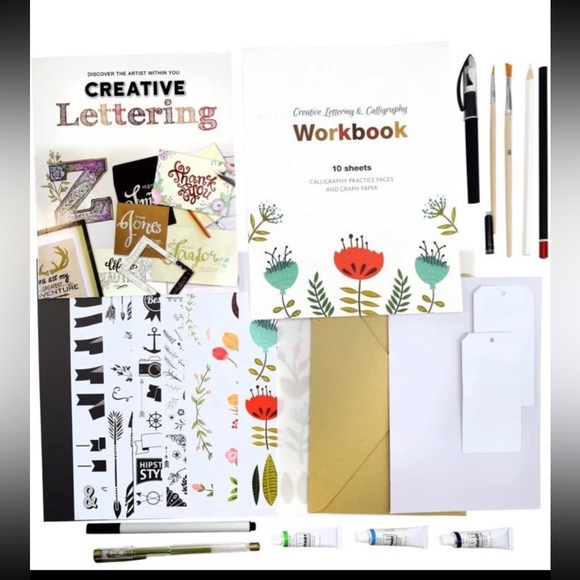 NEW Creative Lettering Calligraphy COMPLETE DIY KIT Instruction Book Bundle LOT - Picture 4 of 12